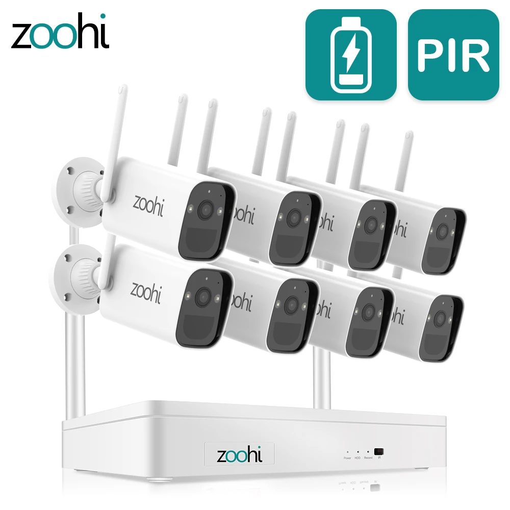 Zoohi 3MP PIR смарт человекоидная камера обнаружения набор Беспроводная батарея
