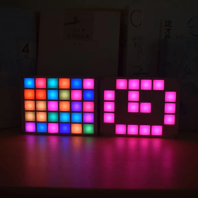 

B9HB Multi-function LED Cool Music spectrum Colorful Palette Clock DIY Electronic Kit