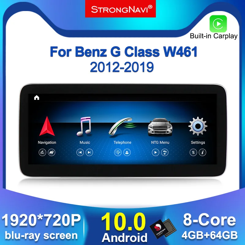 

12,5 ''Android 10 1920*720P Автомобильный GPS-навигатор, мультимедийный плеер для Mercedes Benz G Class W461 W463 со встроенным Wi-Fi Carplay