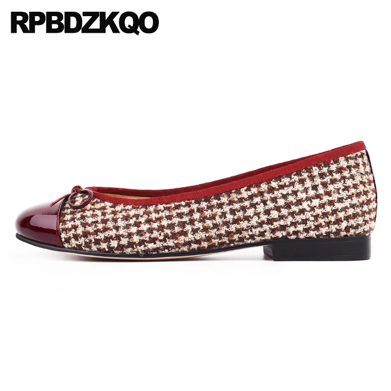 Лакированная кожа красный красивые розовые плоские женские туфли без каблуков