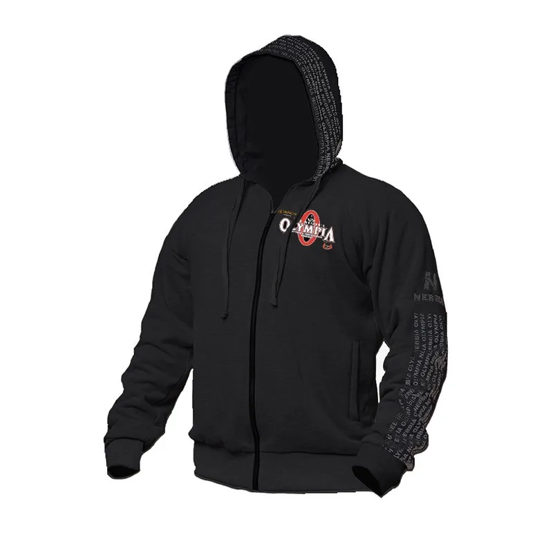

OuterwearCasual Zipper Hoodies Bodybuilding Sweatshirt Men Gym Fitness Cotton Hooded Jacket Male Sportswear Tops Autumn Clothes