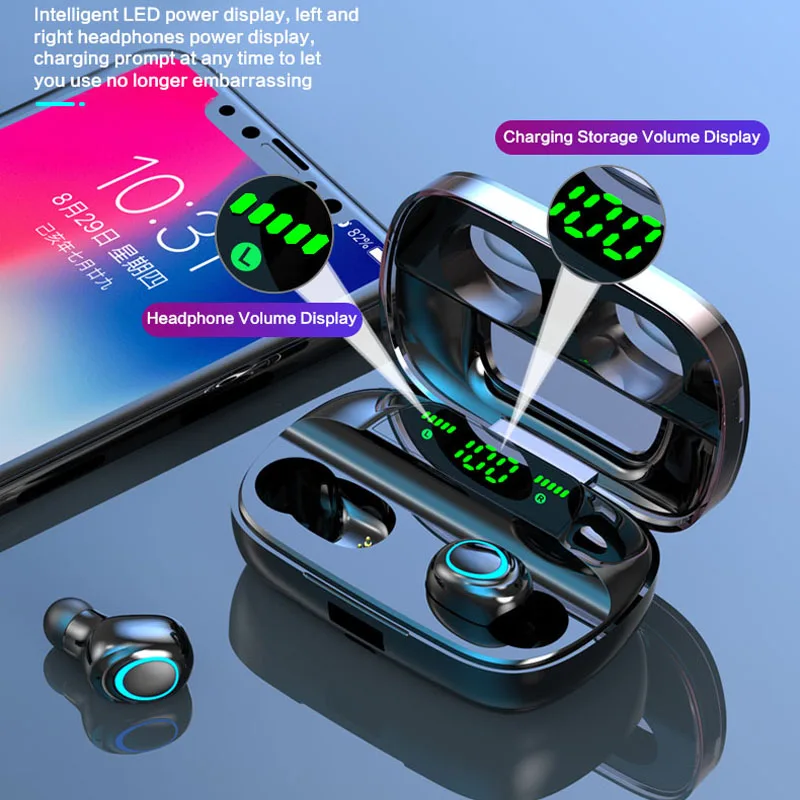 HETNGSYOU TWS Bluetooth наушники 5 0 с шумоподавлением гарнитуры сенсорным управлением