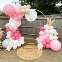 153 pcs macaron pink balloon garland arch kit bright pink orange balloon decoration for wedding birthday home party