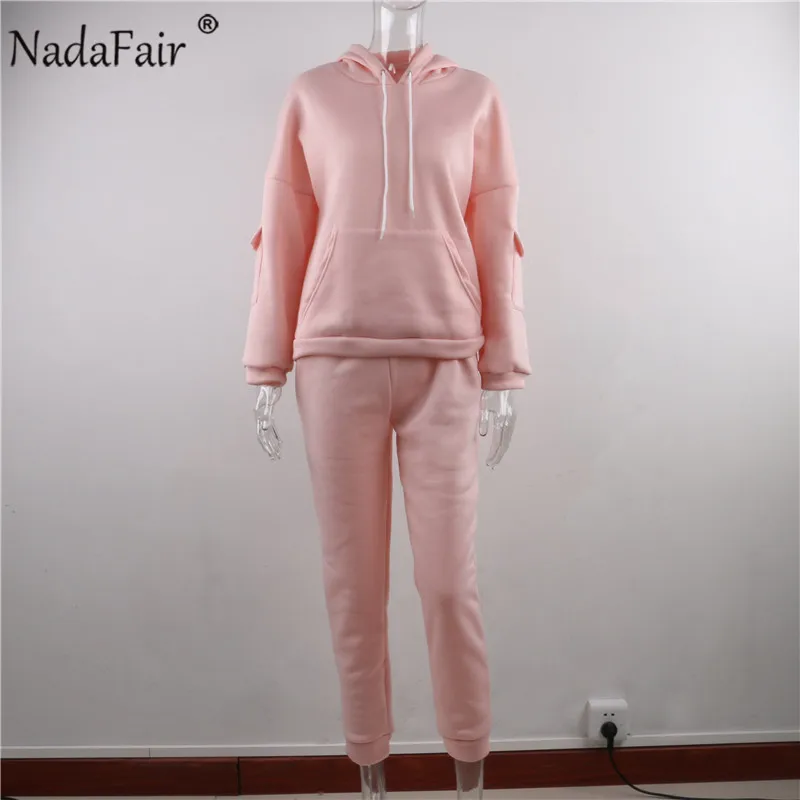 Женский спортивный костюм Nadafair повседневный из 2 предметов оверсайз Толстовка и