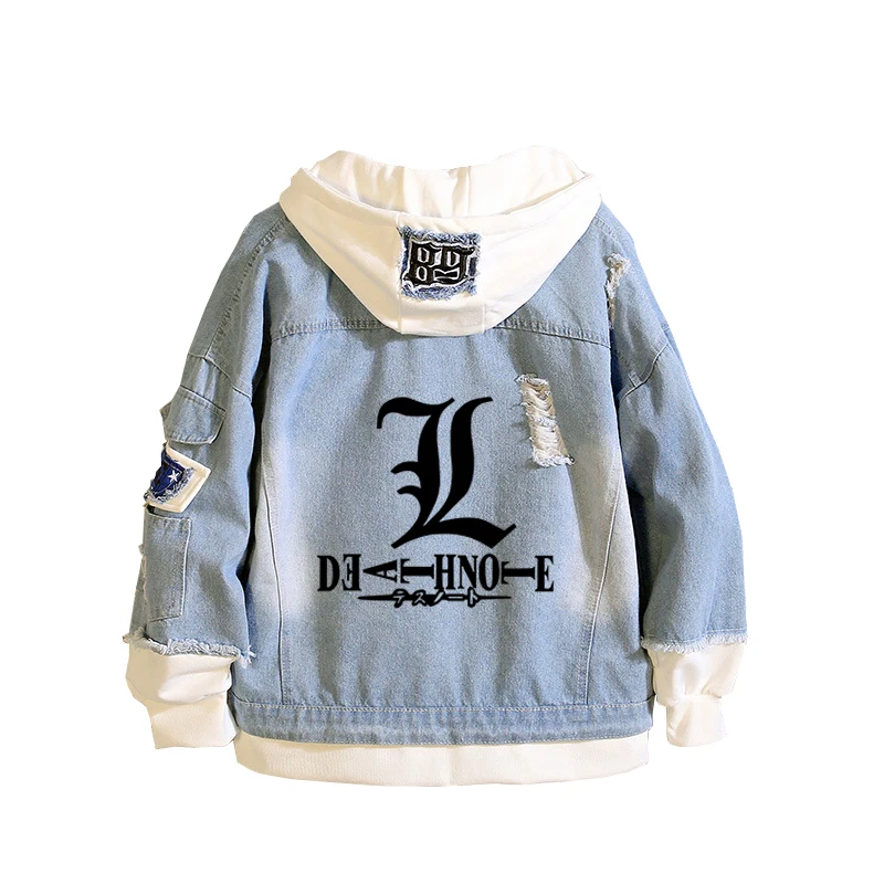 

Anime Death Note Denim Cotton Hoodie Jackets Men and Women Spring Autumn Sweatshirts Streetwear Fashion Jacke Casual Teens Coat