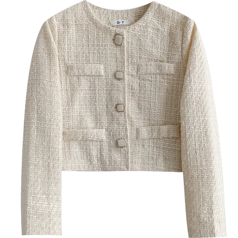 

Элегантная прямая верхняя одежда, пальто, Женский Повседневный Кардиган в Корейском стиле с круглым вырезом и длинным рукавом, белый и сини...