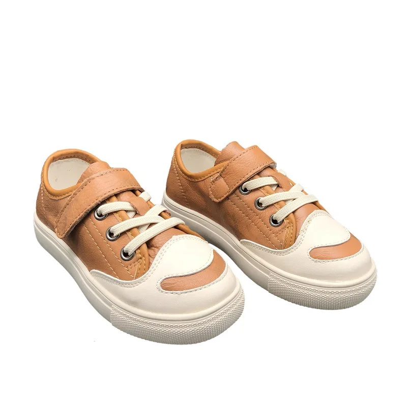 New Leather 4-10 Years Children's Casual Shoes Soft Bottom Comfortable Student Boy Anti-Kick Board Shoes
