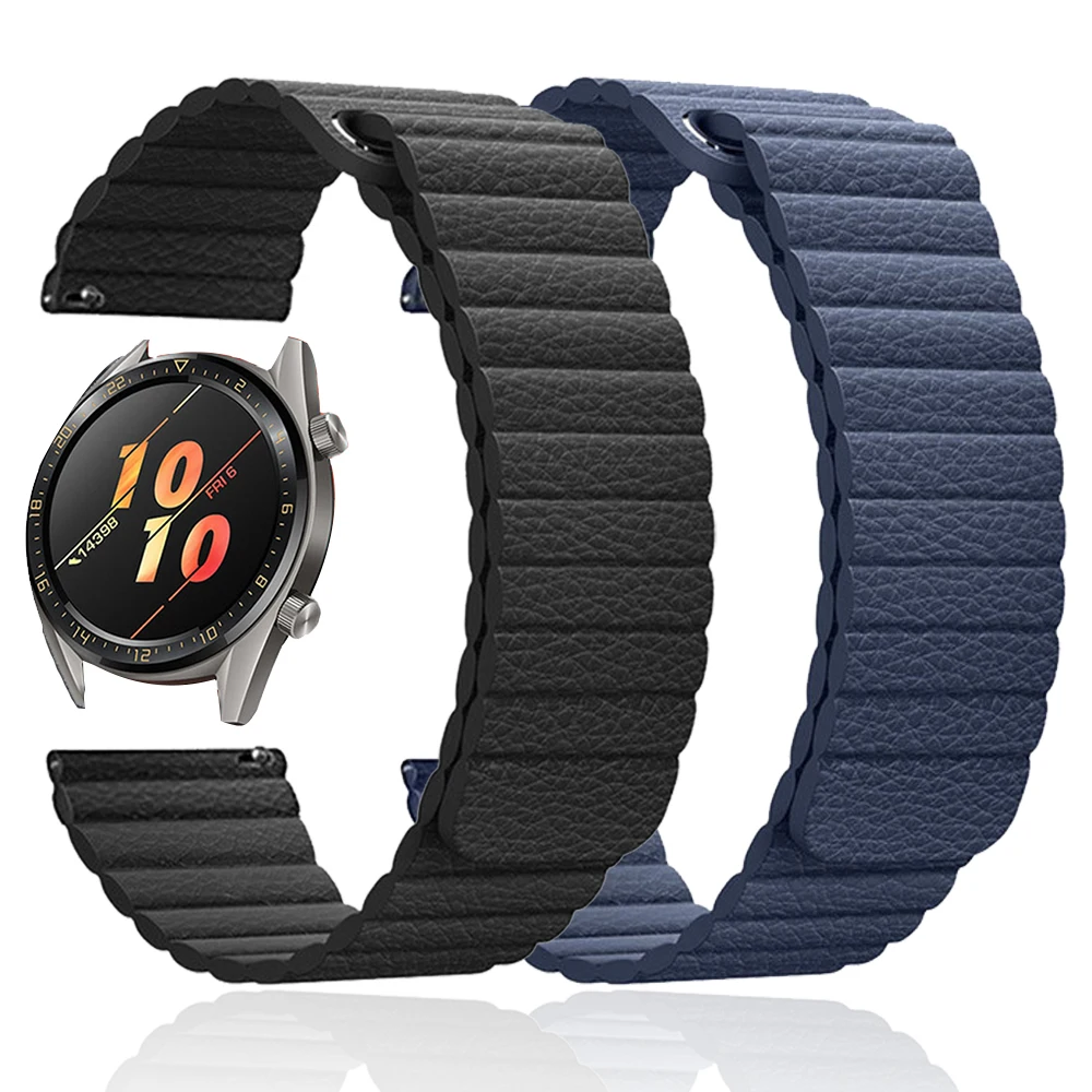 

Magnetic Buckle Leather Loop Wrist Band for HUAWEI WATCH 3 3Pro Band Bracele for Huwei GT 2 42/46mm GT2 Pro Watchband 20/22mm