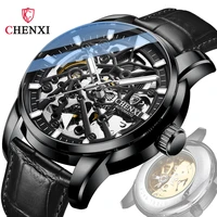 chenxi mens watch skeleton automatic mechanical watch waterproof business mens watches luxury brand montre homme