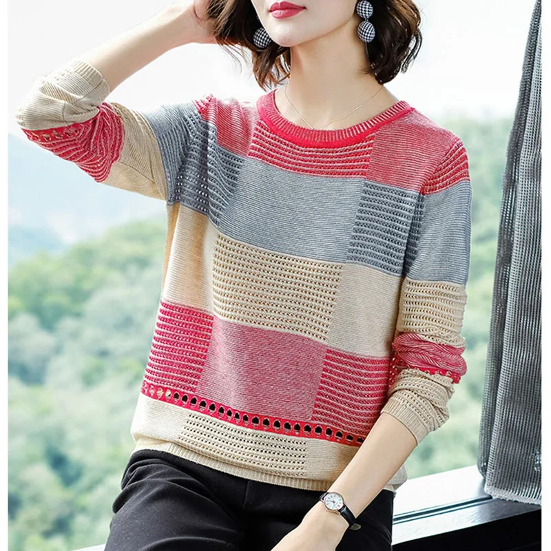 Женский ажурный пуловер крутой летний вязаный Топ повседневный желтый джемпер в