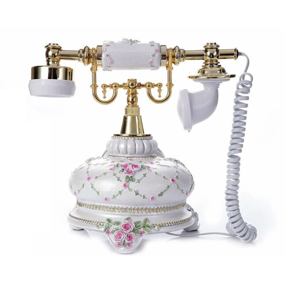 Ретро винтажный телефон с нажимным циферблатом старинный стационарный ЖК