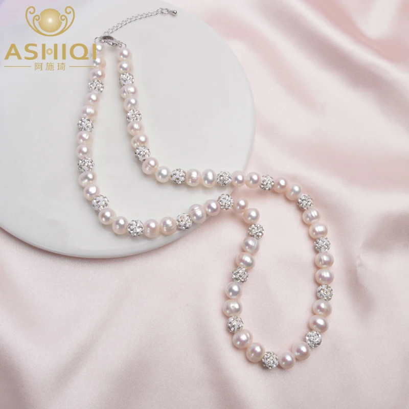 Женское Ожерелье с шариком из белой глины ASHIQI украшение натурального