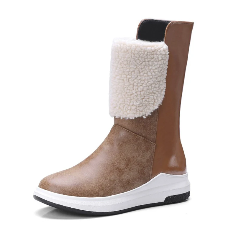 Новые зимние ботинки модные Теплые ботильоны на толстой подошве бархатные