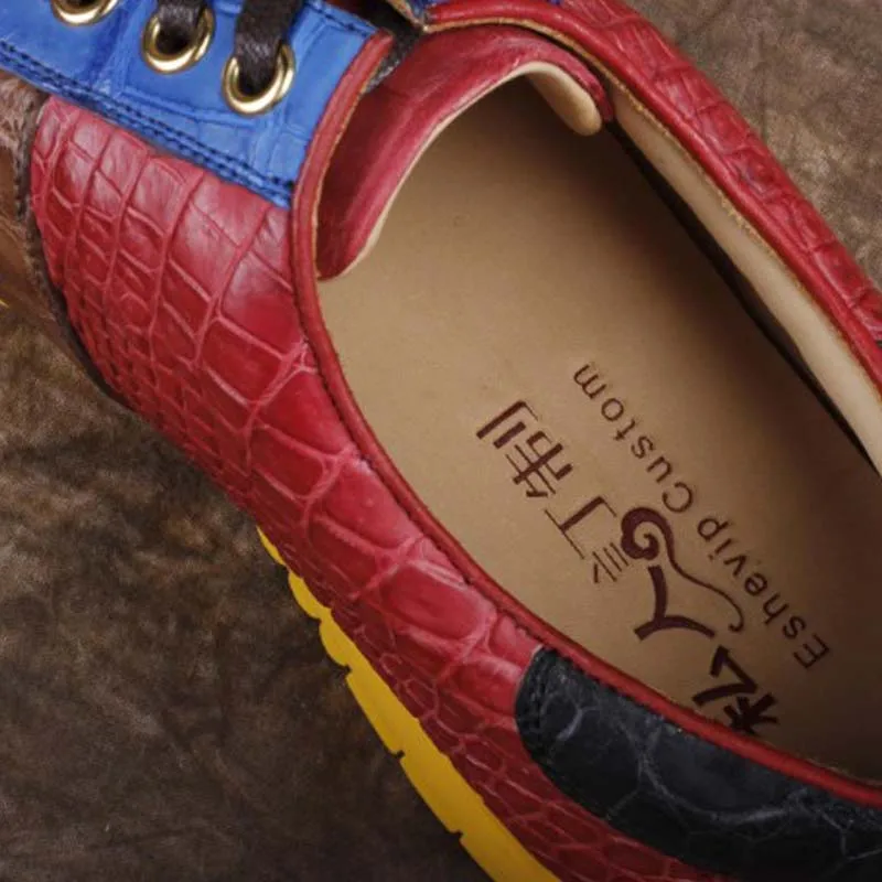 Мужские туфли из натуральной крокодиловой кожи ourui повседневные мужские на