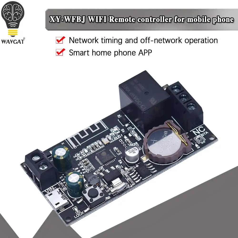 

WAVGAT WIFI Mobile phone remote controller module Network timing and disconnection running smart home phone APP