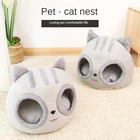 Конура с кошачьей головкой, полузакрытая креативная моделирующая Конура для домашних животных, Конура для кошек, Конура для глубокого сна, разделительные принадлежности для домашних животных