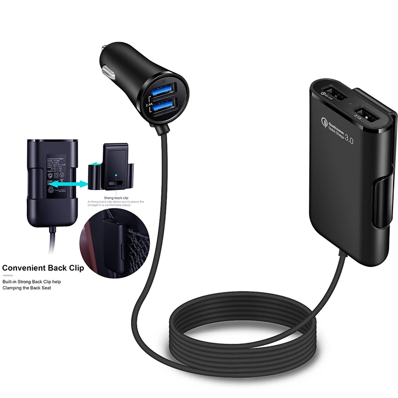 Автомобильное зарядное устройство с 4usb-портами быстрая зарядка QC3.0 30 Вт |