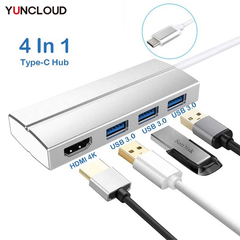 USB-концентратор USB Type-C 3,1/HDMI USB-A, 4K, USB-C, 30 Гц, для Mac, Huawei USB-концентратор USB Type-C 3,1/HDMI USB-A, 4K, USB-C, 30 Гц, для Mac, Huawei