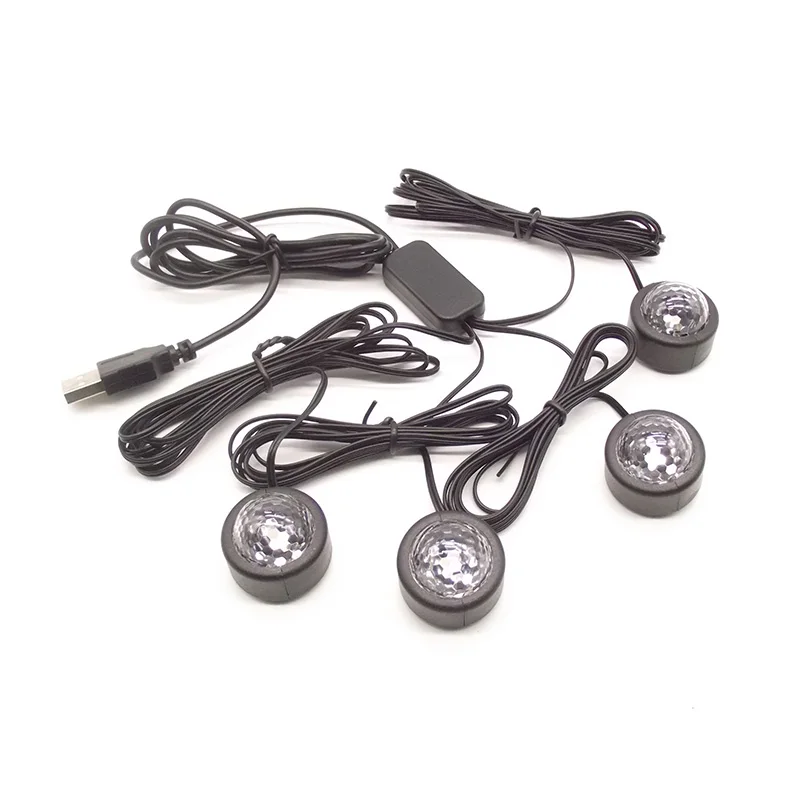 4 шт. Новинка Стайлинг автомобиля светодиодная ножная Звездная лампа с USB