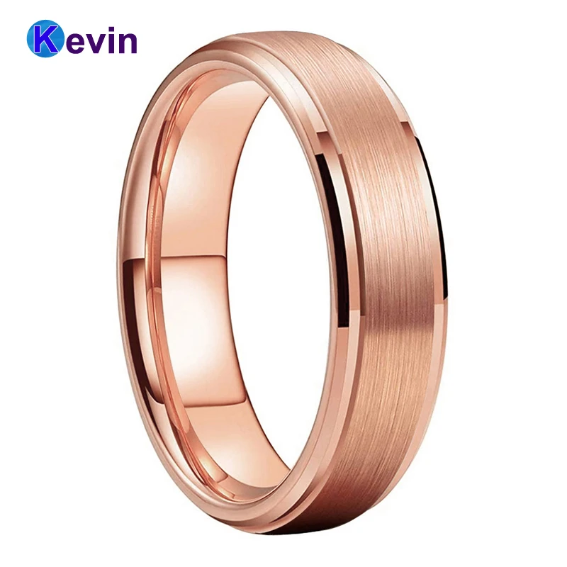 Обручальное кольцо из розового золота для женщин и мужчин вольфрама скошенные