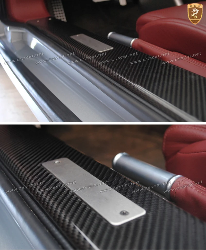 

CSSYL Full Carbon Fiber Auto Door Sill Plates Pedal For Aston Matin V8 Vantage Real Carbon Welcome Door Pedals Car Decoration
