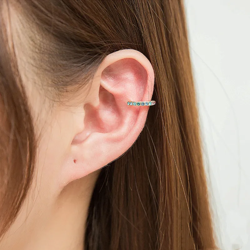 Винтажные серьги-клипсы с кристаллами серьги-манжеты без пирсинга кольца для