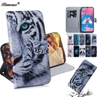 Чехол для Huawei Mate 10 Lite, P10 Lite, Y6 2018, P40 Lite 5G, P20 Pro, P8 Mini, P smart, из искусственной кожи, с волком, чехол для телефона Y5p, Nova 2i