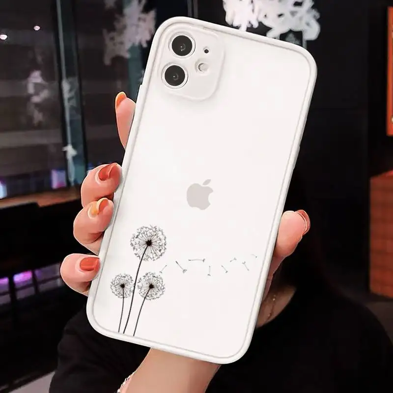 

Dandelion Simple flower Phone Case matte transparent For iphone 7 8 11 12 plus mini x xs xr pro max cover