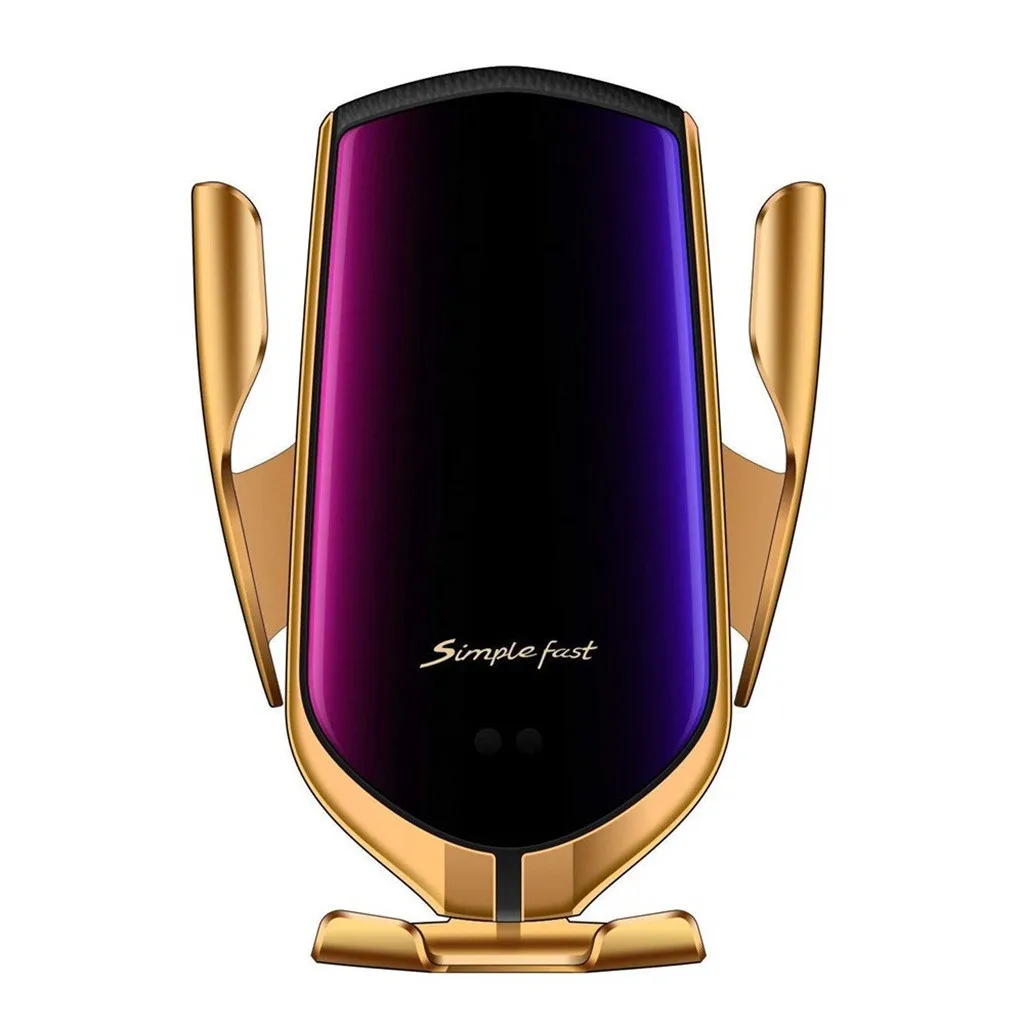 Автомобильный держатель Qi для беспроводной зарядки с автоматическим зажимом и