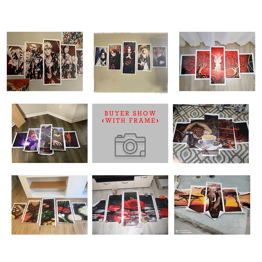 

Drop Shipping Canvas Painting Home Decor Framework Customized Wall Art 5 Pcs Custom Made HD Printed Pictures For Living Room