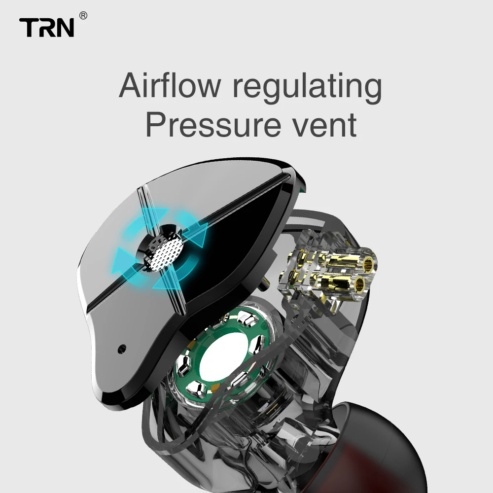 TRN ST1 1DD + 1BA гибридные наушники с 2 контактным съемным HIFI DJ монитором спортивные для