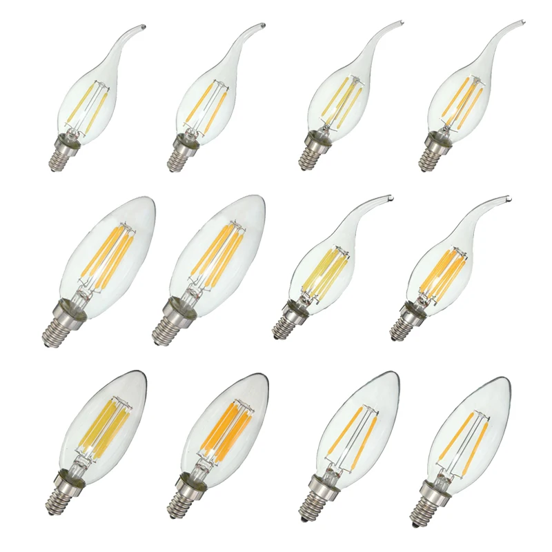 

FashionDimmable E12 4W COB Candle Flame Filament LED Light Bulb Lamp 12.5*3.5cm