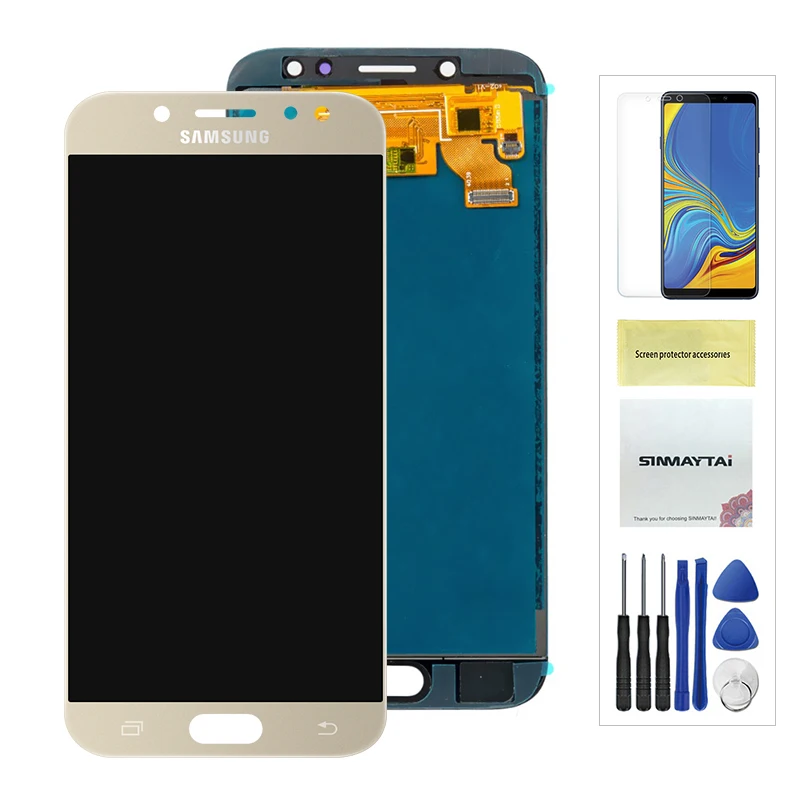 Adjustable Gold 5,5 ''для samsung Galaxy J7 Pro J730 SM-J730F J730FM/DS J730F/DS J730GM/DS ЖК-дисплей кодирующий преобразователь сенсорного экрана в сборе - Цвет: Adjustable Gold