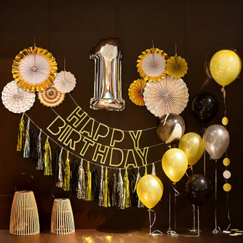 8 шт./компл. набор фанатов из золотой бумаги вечерние DIY украшения Висячие кулоны