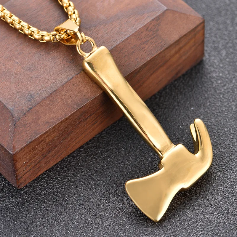 

Creative personality axe Necklace titanium steel pendant trendy men and women Street hip hop disco Necklace Jewelry