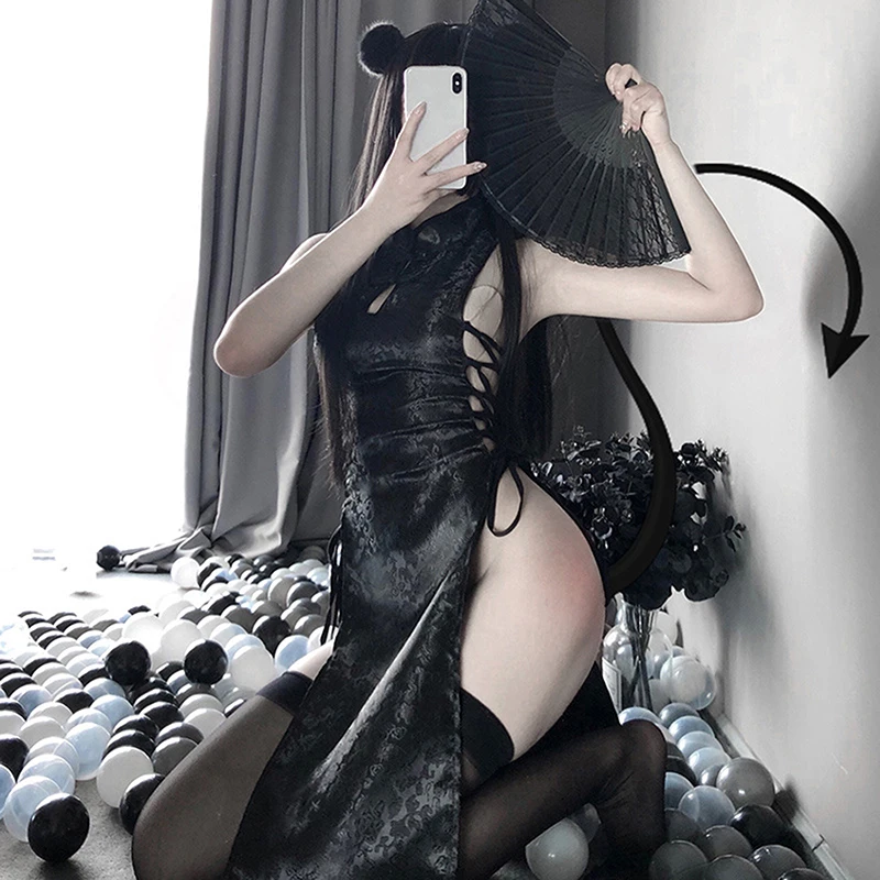 

Ночные рубашки в стиле ретро, чонсам, аниме, сексуальное женское белье-Униформа