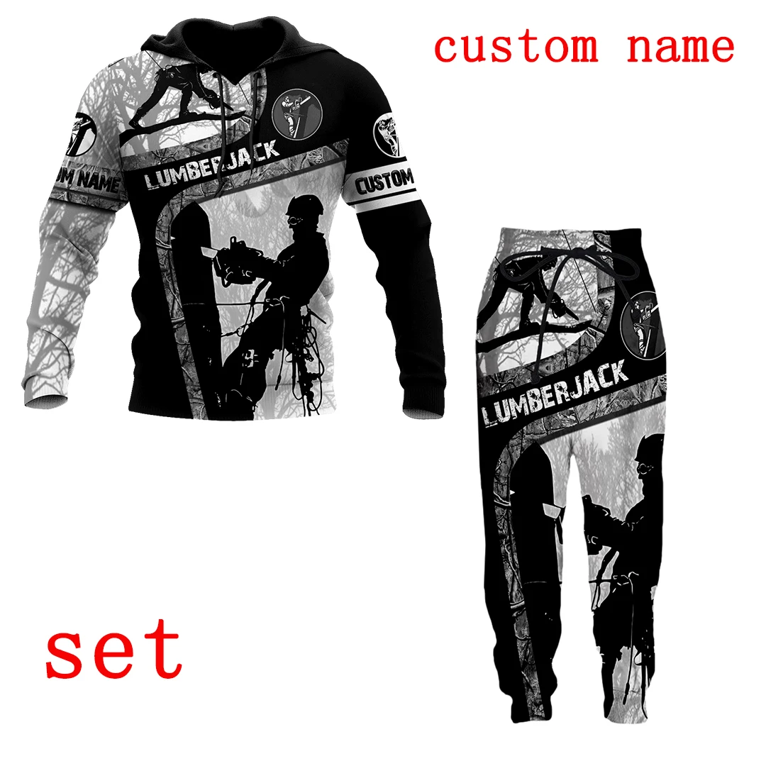 PLstar Cosmos 3DPrint Newest LumberJack Custom Name Combo Set Joggers Pants Unique Harajuku Streetwear Hoodies/Sweatshirt/Zip 2
