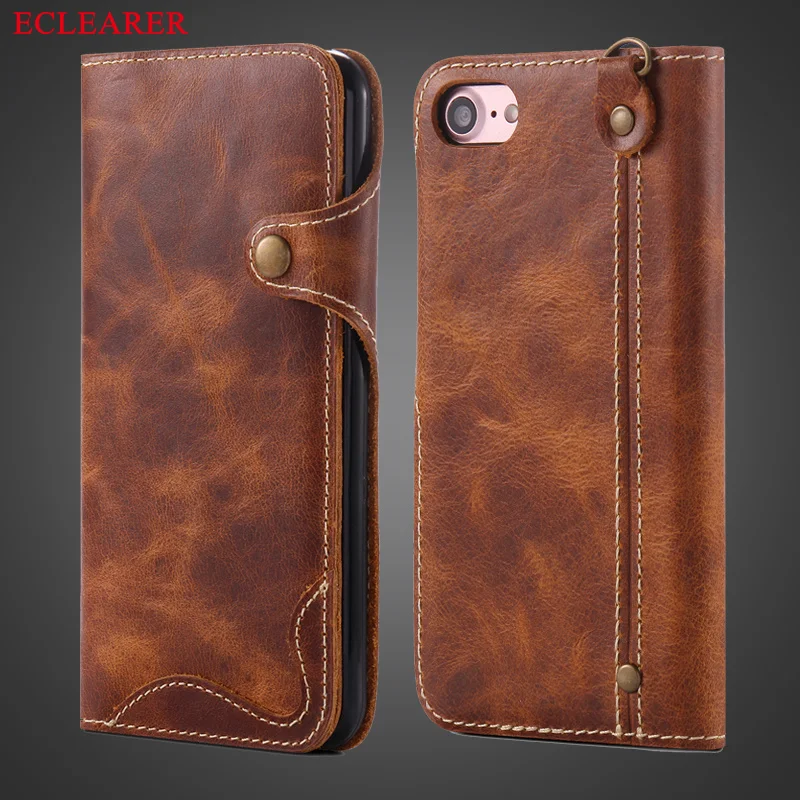 Роскошный прочный Чехол-кошелек из натуральной кожи для Apple iPhone SE 2020 винтажный