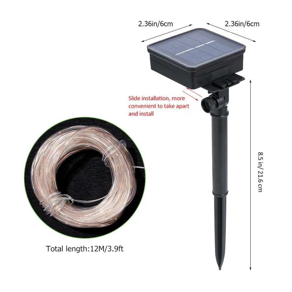 Солнечная СВЕТОДИОДНАЯ Гирлянда Веревка 100 светодиодный Солнечный свет строка