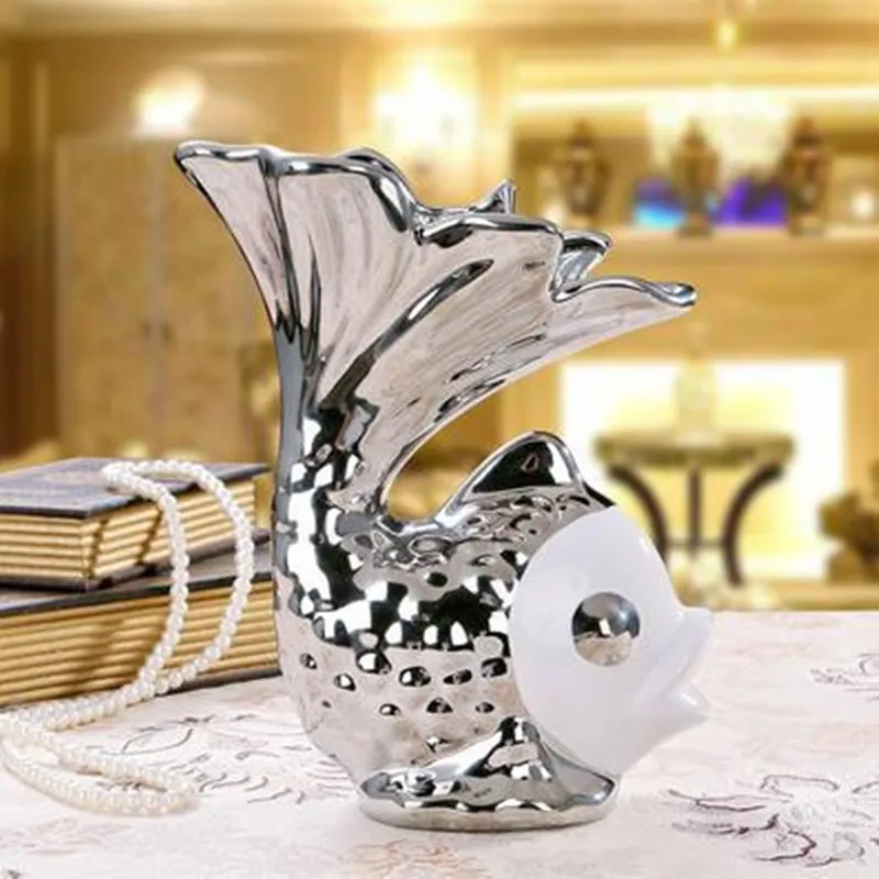 

2020 European and American ceramic fish statue crafts, creative and beautiful animal artwork, home office restaurant table decor