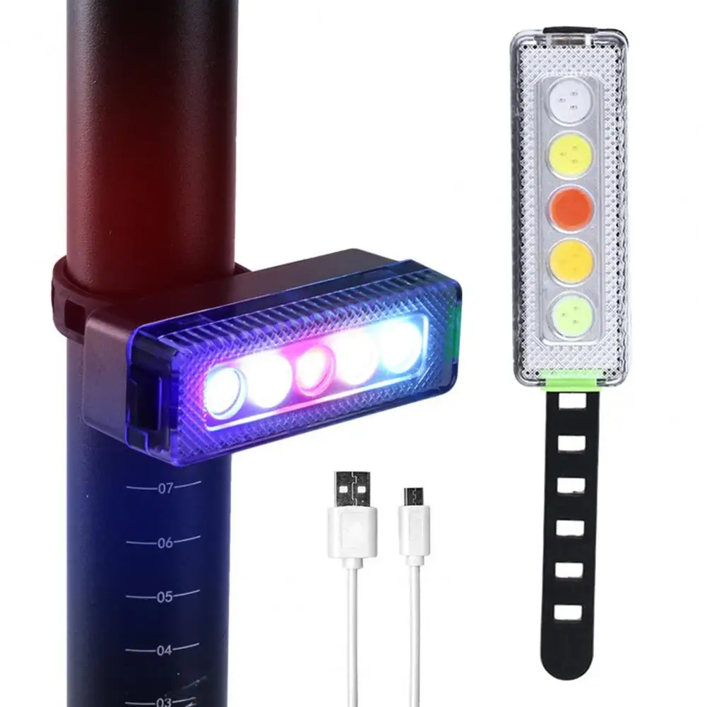 

Bike Tail Light 5 Colors USB Rechargeable IPX4 Waterproof LED Cycling Rear Warning Lamp for MTB