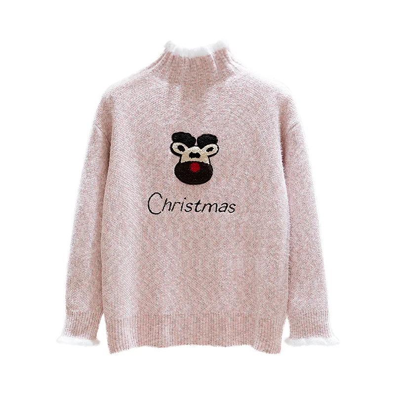 Женский свободный свитер без подкладки однотонная Водолазка с длинным рукавом и