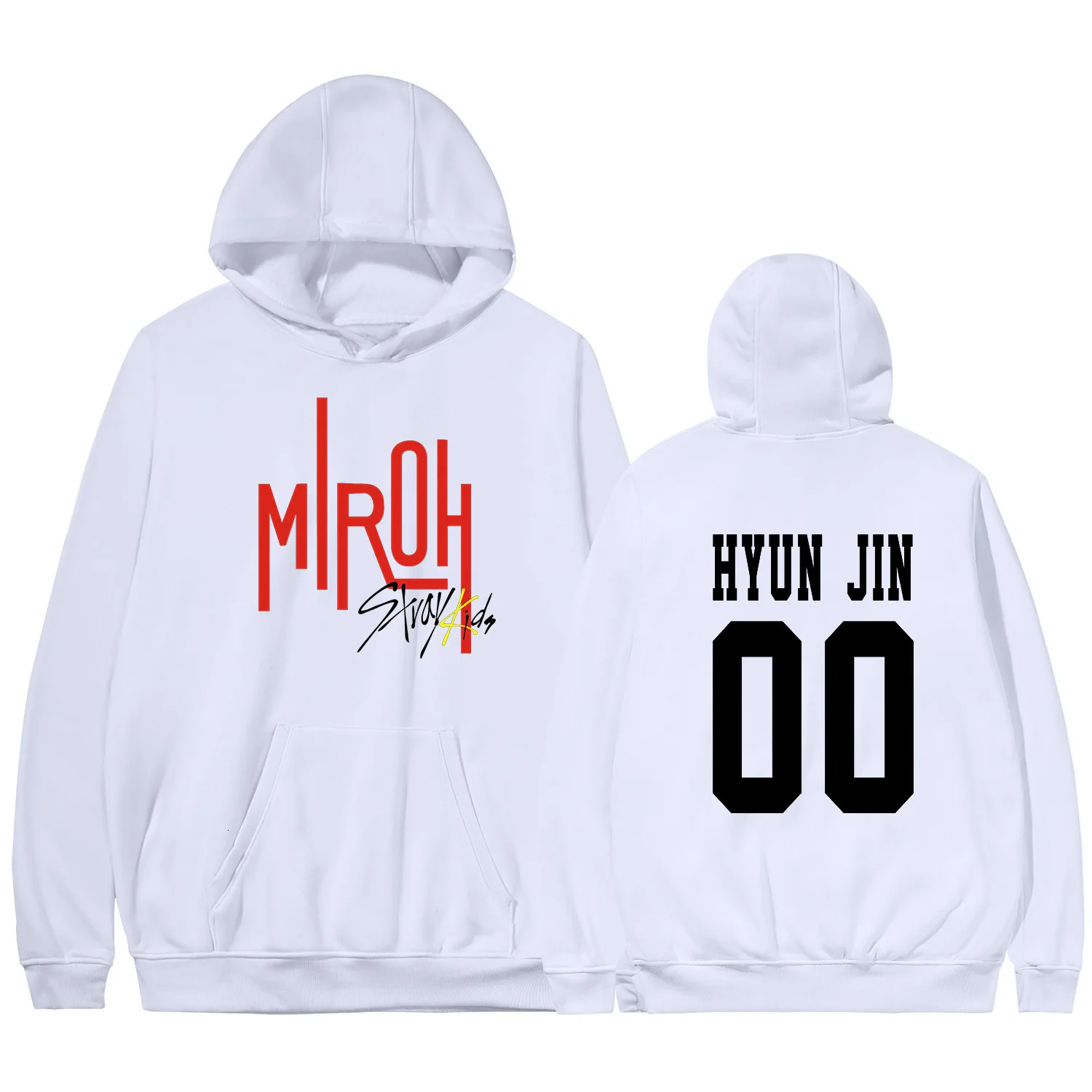 Kpop StrayKids новый альбом MIROH толстовка с карманом круглым вырезом Теплая Флисовая