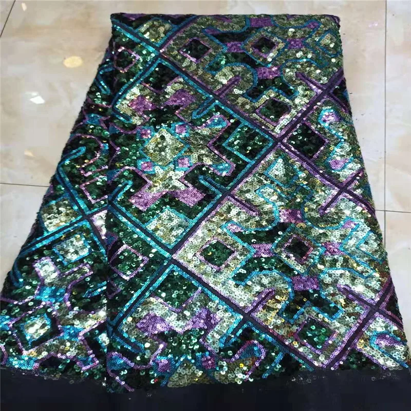 Зеленые нигерийские платья искусственное Африканское Тюлевое кружево