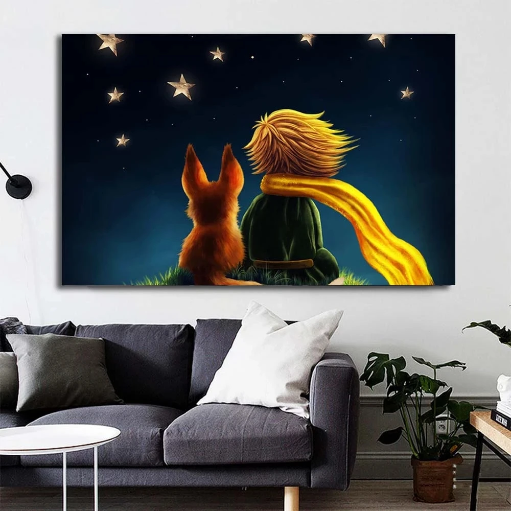 Постер из фильма Маленький принц картина на стену Маленького принца и лисы
