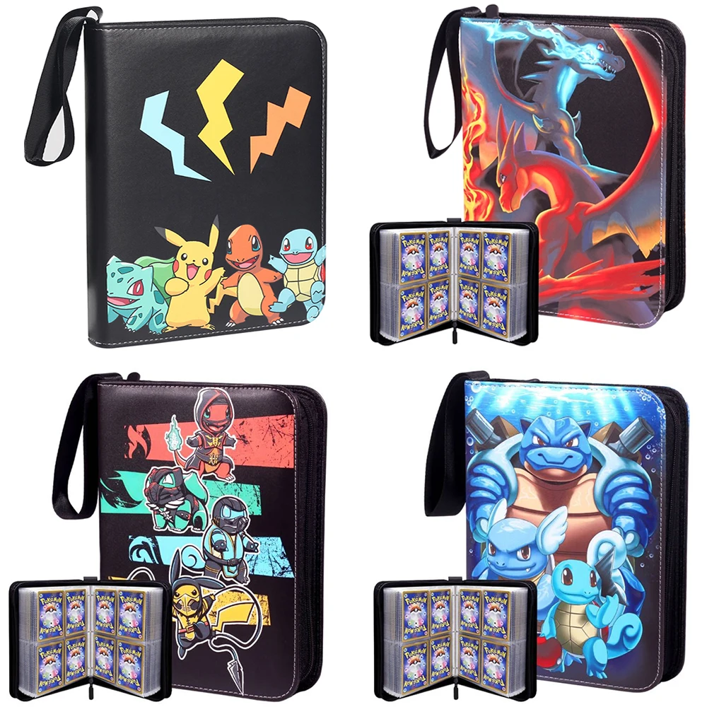 Carpeta para colecci&oacute;n de juegos de Pok&eacute;mon, carpeta para colecci&oacute;n de juegos, puede sostener tarjetas de 200-400 Uds., 4 bolsillos, 25/50 p&aacute;ginas-0