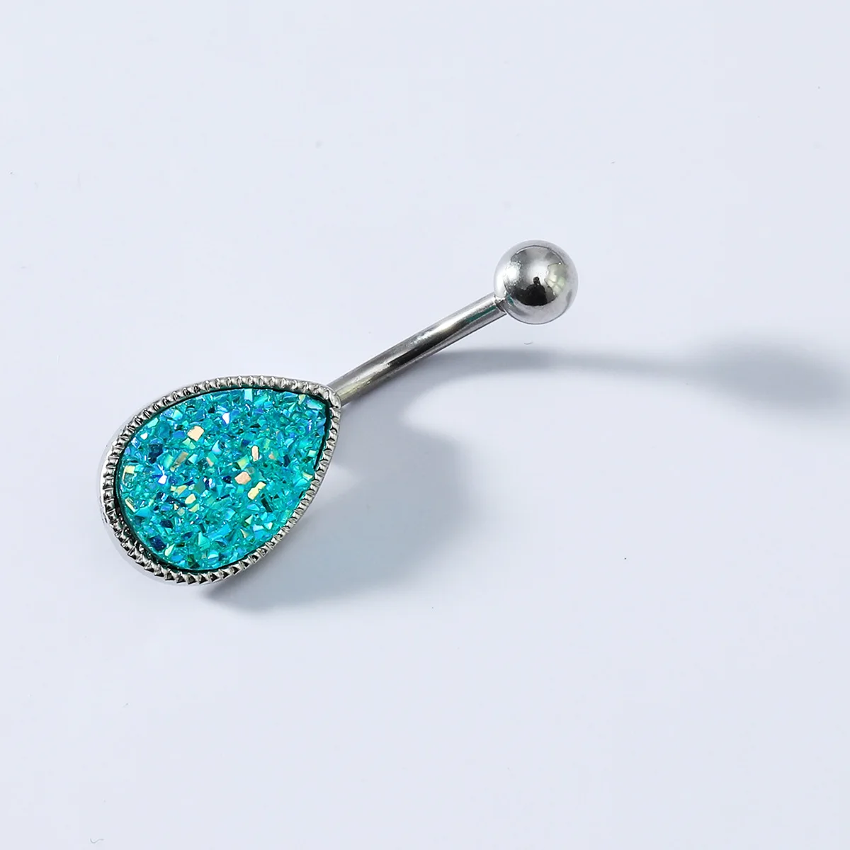 Кольцо-пуговица с блестками в форме капли воды для пирсинга женское бижутерия