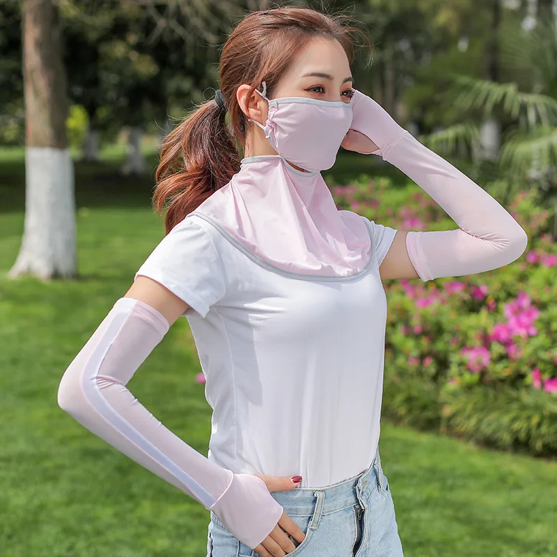 

New Summer Ice Silk Sleeves Outdoor Sports Splicing Sunscreen Cuff Riding Drive Anti-Ultraviolet Cuff Wholesale
