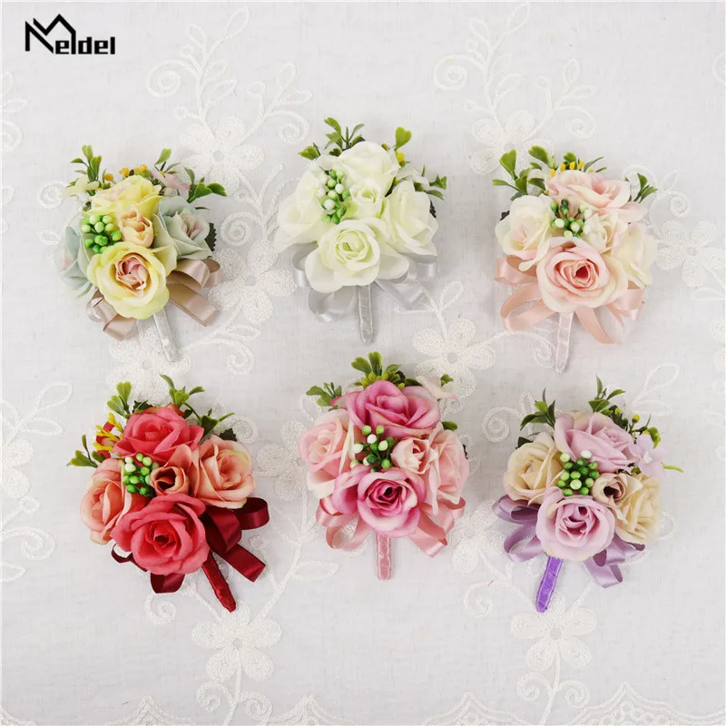 Свадебная бутоньерка Meldel браслет для подружек невесты на запястье девушек