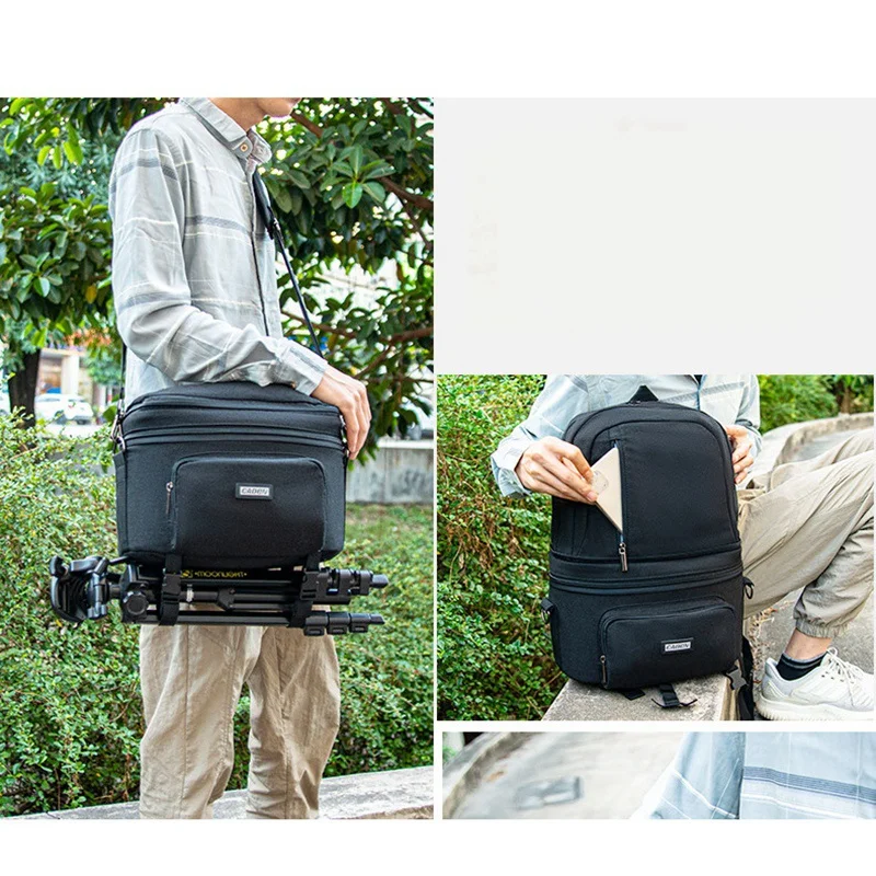 caden camera backpack outdoor waterproof drop proof large capacity lens storage single shoulder bag for photographers free global shipping